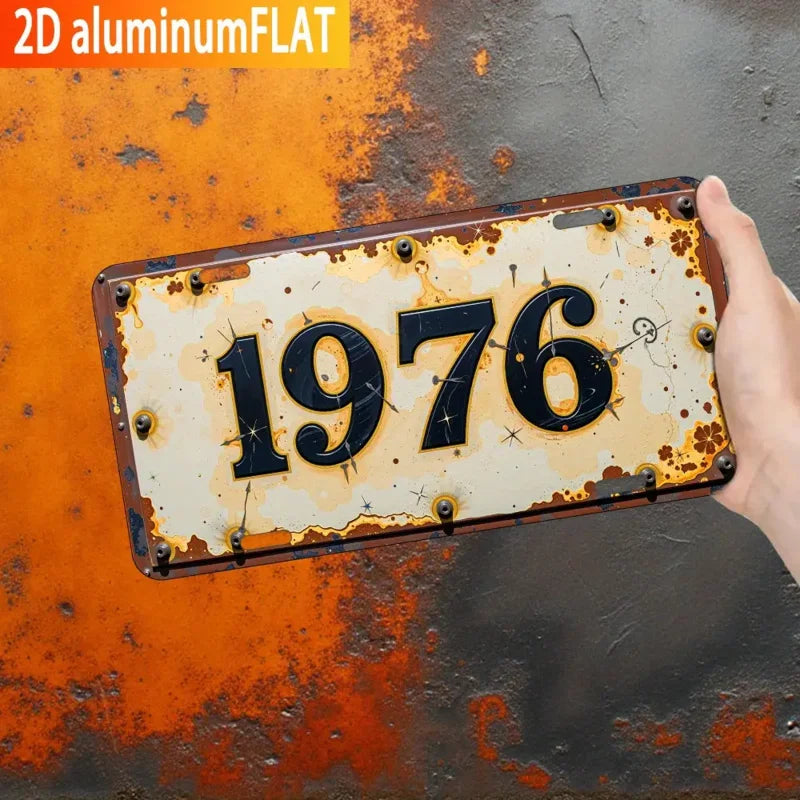 Vintage Aluminium-Wandschild – Retro Metallplakette