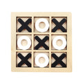 Montessori Holz Mini-Schach & XO-Puzzle – Interaktives Denkspiel & Frühförderungs-Spielzeug für Kinder ab 3 Jahren