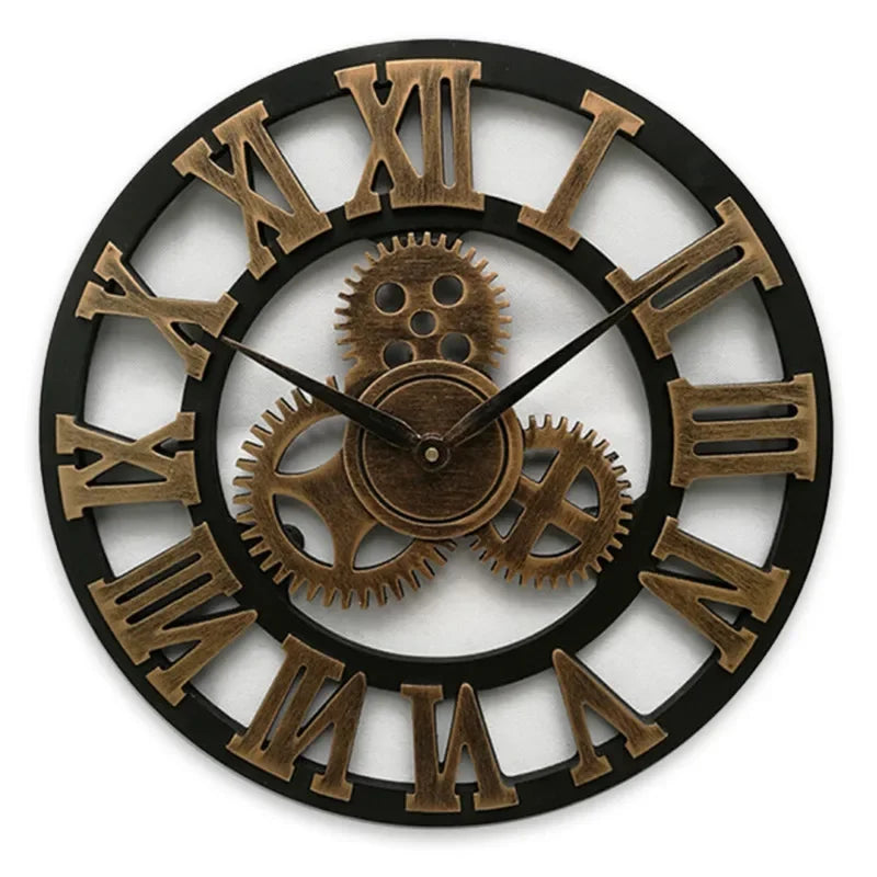 Retro Wanduhr aus Holz – Industriedesign (Ø 30 oder 40 cm)
