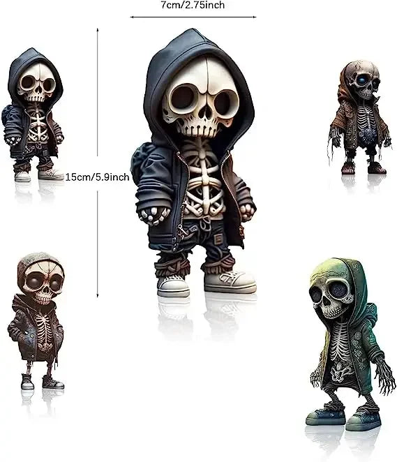 Resin Skeleton Figurine - Miniature Halloween & Gothic Decor (4 variants)