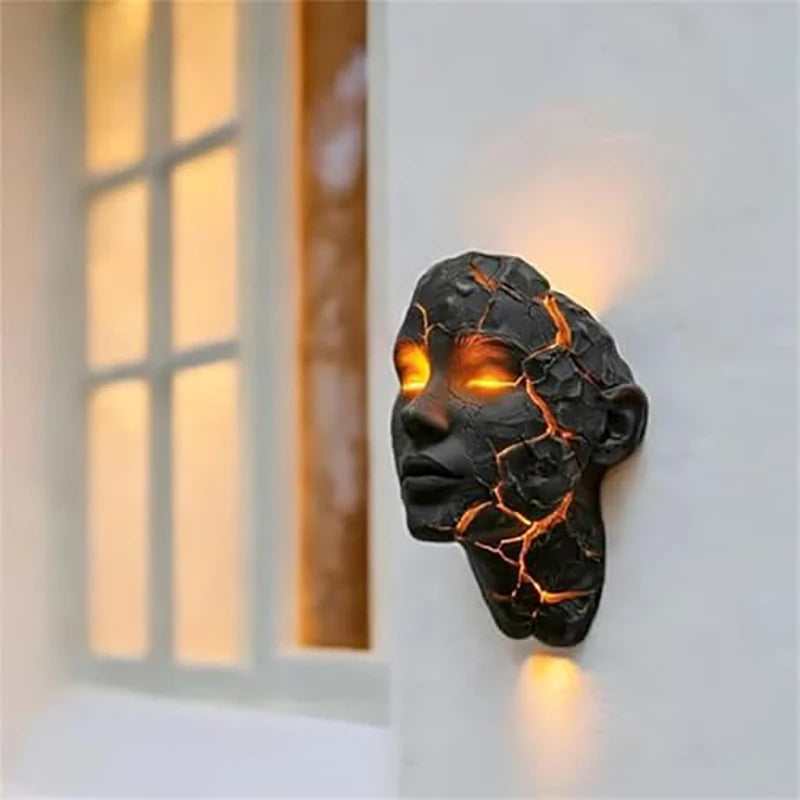 3D Totenkopf-Wandleuchte – Gothic LED Deko aus Resin