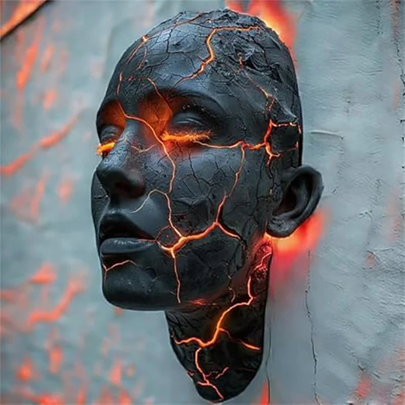 3D Totenkopf-Wandleuchte – Gothic LED Deko aus Resin