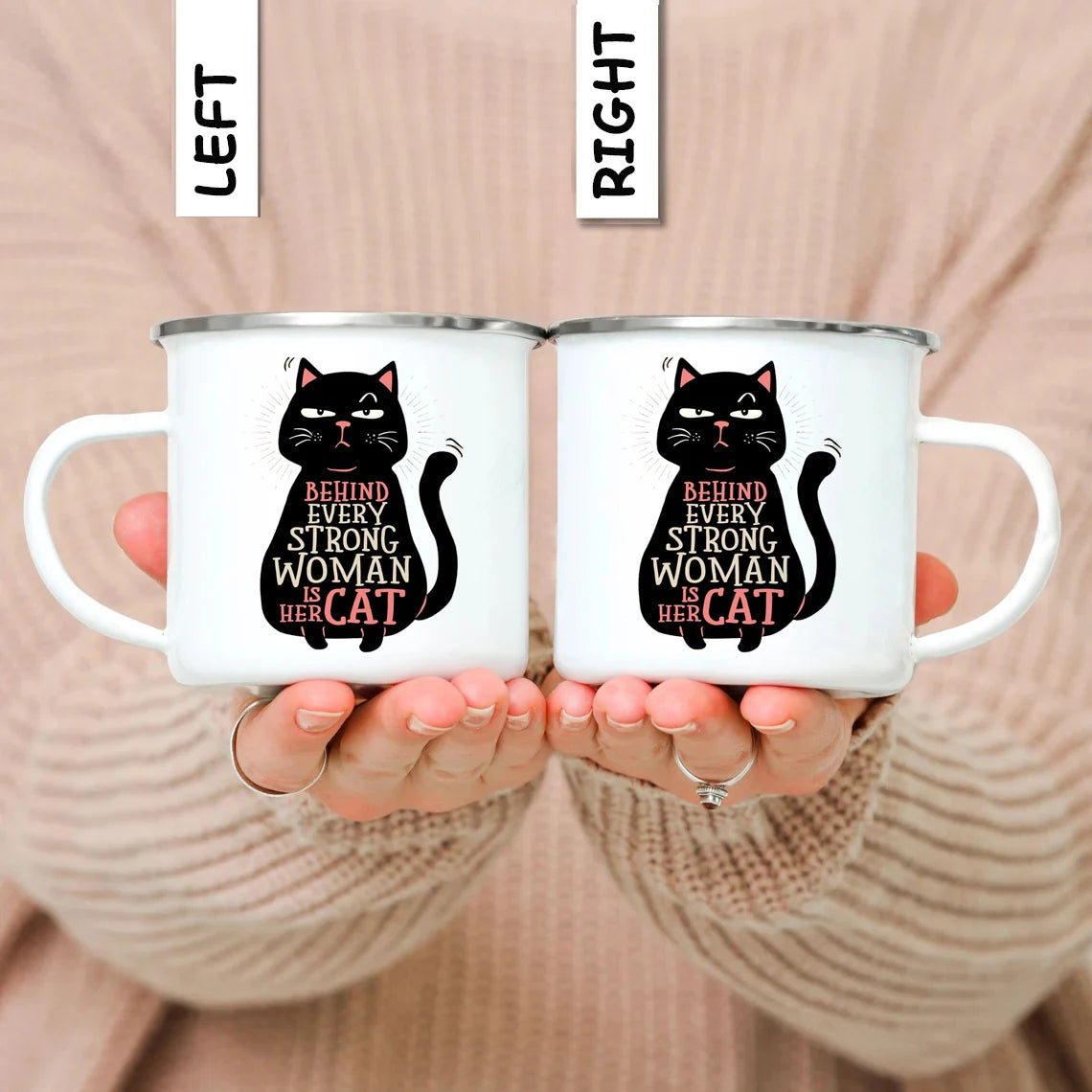 Emaille Camping Tasse mit Tiermotiv – Outdoor-Becher für Kaffee, Tee & Abenteuer