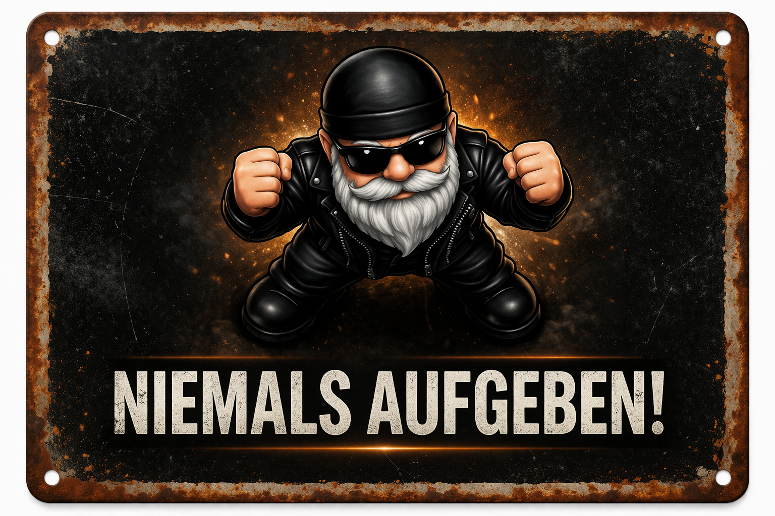 Schild "Niemals aufgeben!"